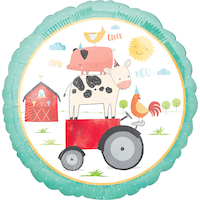 Barnyard Birthday Balloon, 17-in Front_Flat