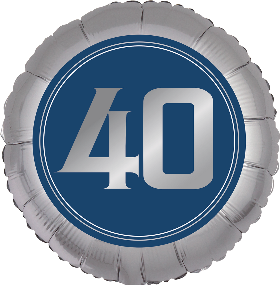 Vintage Happy 40th Birthday Foil Balloon, Helium Inflation Included, 18
