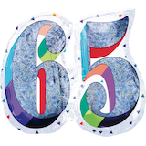 Ballon prismatique 65e anniversaire, 27 po Front_Flat