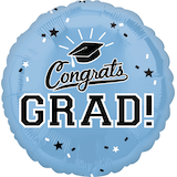 Congrats Grad Foil Balloon, Helium Inflation Included, 17-in Front_Flat