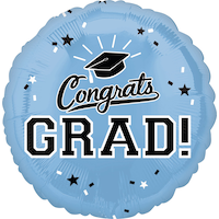 Congrats Grad Foil Balloon, Helium Inflation Included, 17-in Front_Flat