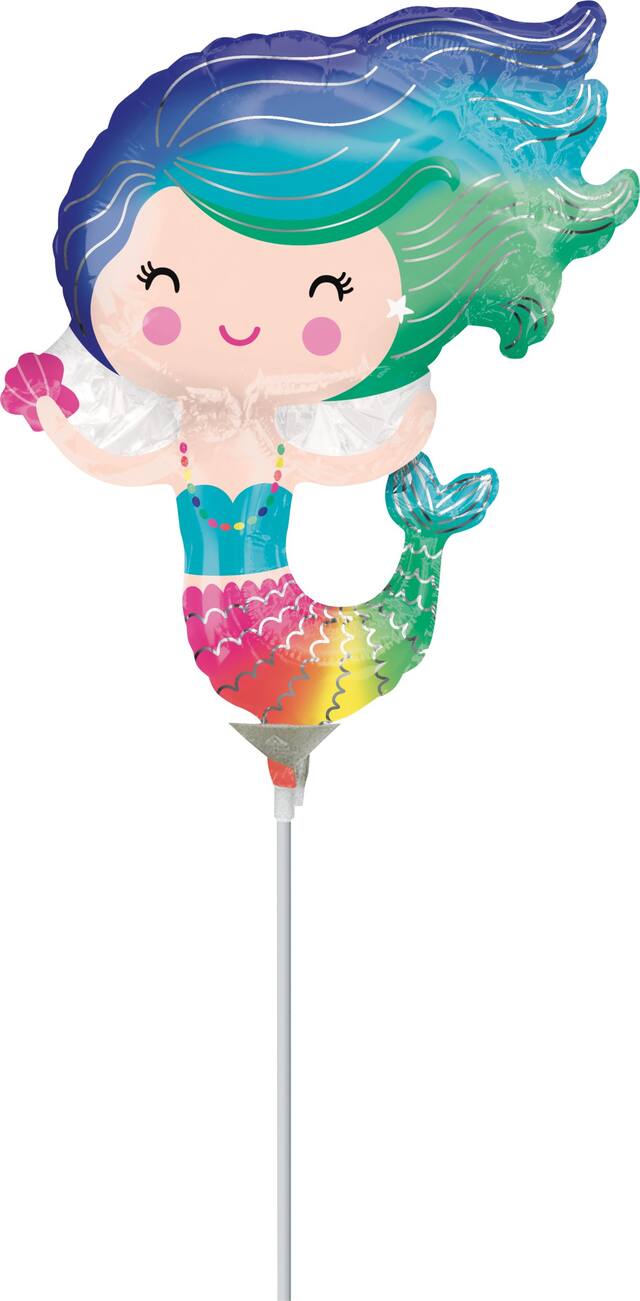 Happy Mermaid Air-Filled Mini Shape Balloon Front_Flat