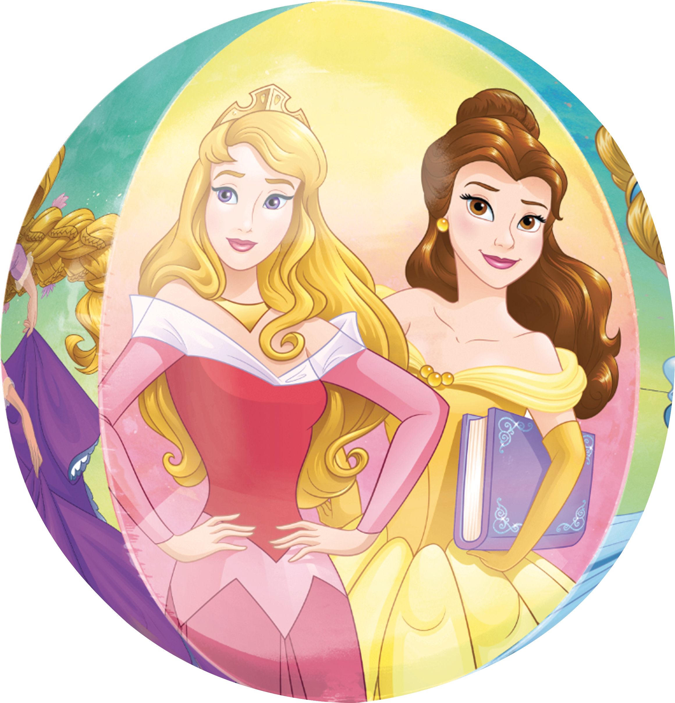 Disney Princess Once Upon A Time Orbz Satin Foil Balloon, Multi-Coloured, 16-in, Helium Inflation & Ribbon Included for Birthday Party Side_Left