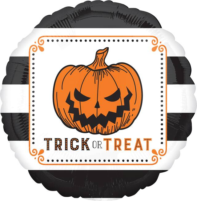 Hallows' Eve Halloween Foil Balloon, Helium Inflation Included, 17-in Front_Flat