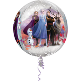 Ballon en aluminium satiné rond fusée Disney La Reine des neiges Olaf, argent, 16 po, gonflement à l'hélium et ruban inclus, pour fête d'anniversaire Front_Flat