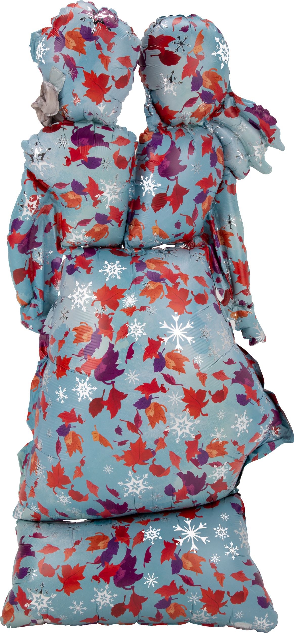 Disney Frozen Elsa & Anna Satin Giant Gliding Air-Walker Foil Balloon, Blue, 58-in, Helium Inflation & Ribbon Included for Birthday Party Back_Flat