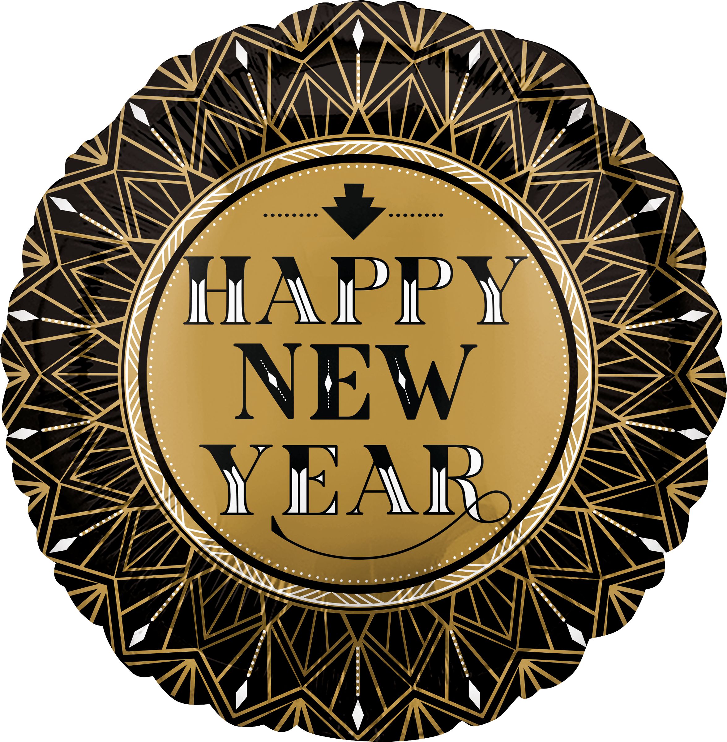 Roaring 20s New Year's Eve Balloon, 17-in Front_Flat