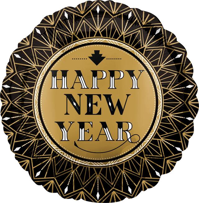 Ballon Nouvel An, Années folles, 17&nbsp;po Front_Flat