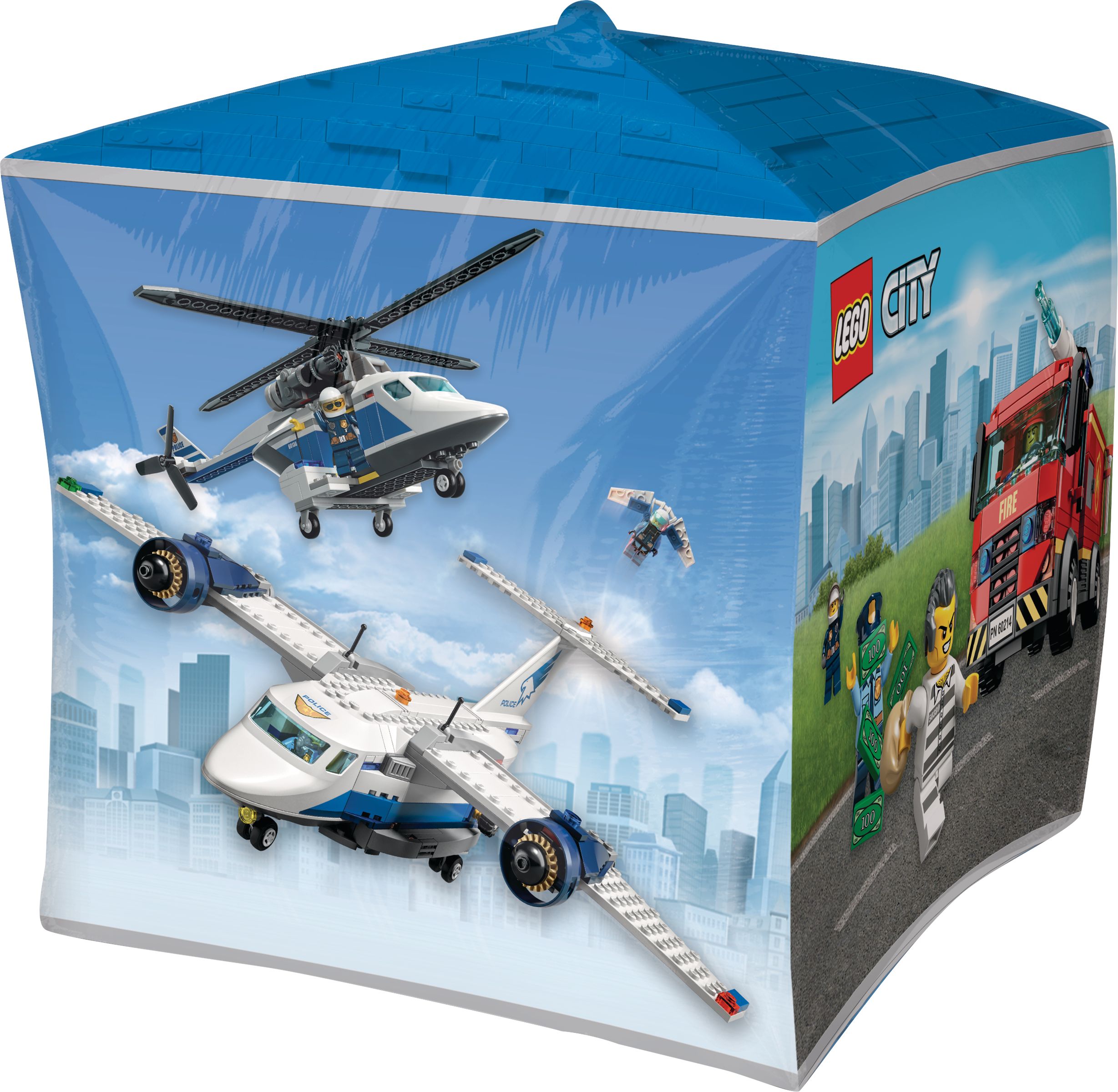 LEGO City Cubez Foil Balloon for Birthday Party, Helium Inflation Included, 15-in Side_Right