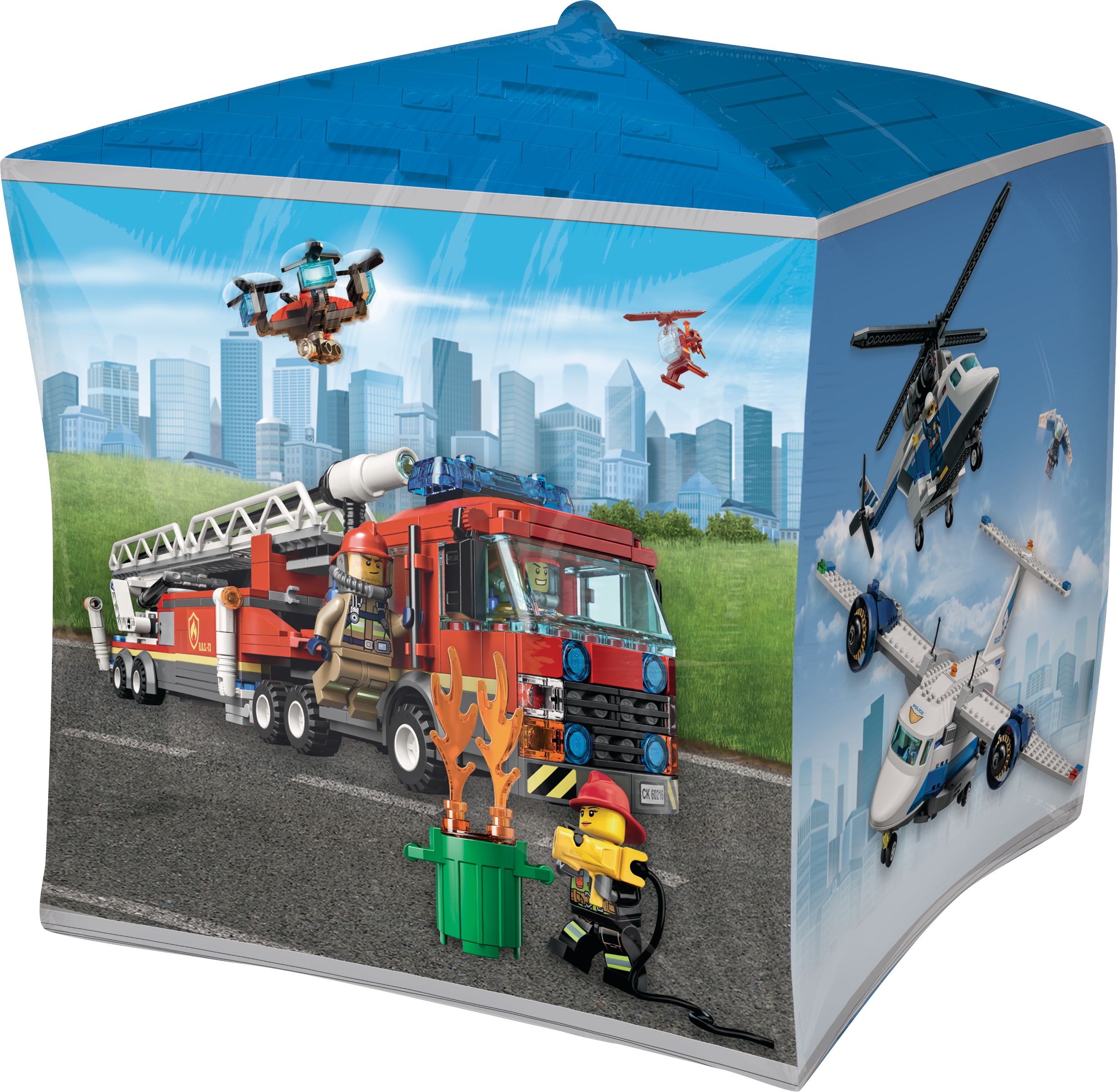 LEGO City Cubez Foil Balloon for Birthday Party, Helium Inflation