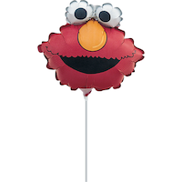 Sesame Street Elmo Satin Mini-Shape Foil Balloon, Red, Air-Filled for Birthday Party Front_Flat