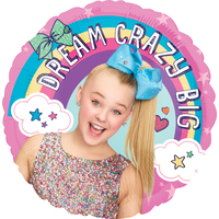 JoJo Siwa Dream Crazy Big Foil Balloon for Birthday Party, Helium Inflation Included, 17-in Front_Flat