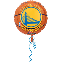 Ballon en aluminium Warriors de Golden State, gonflage à l’hélium inclus Front_Flat