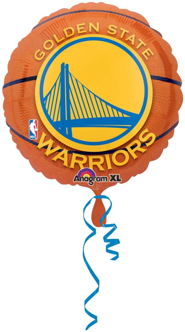 Ballon en aluminium Warriors de Golden State, gonflage à l’hélium inclus Front_Flat