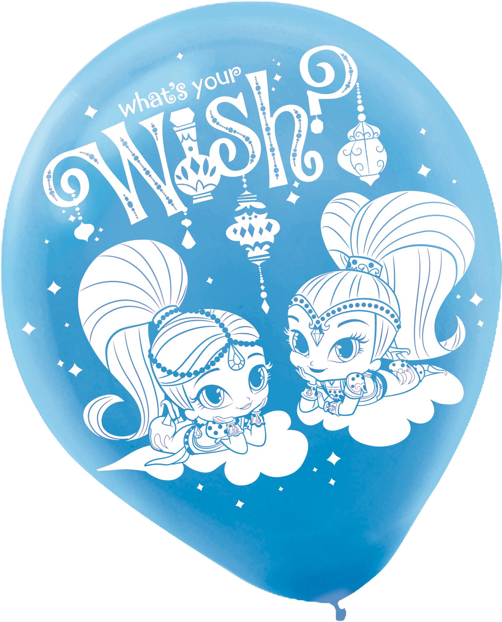 Shimmer & Shine Birthday Party Latex Balloons, Pink/Blue/Purple, 6-pk Front_Flat