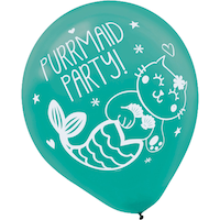 Ballons en latex pour fête d'anniversaire, égoportraits, bleu/vert/rose, paq. 6 Front_Flat