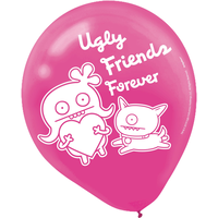 Ballons en latex UglyDolls, bleu/vert/rose, paq. 6 Front_Flat