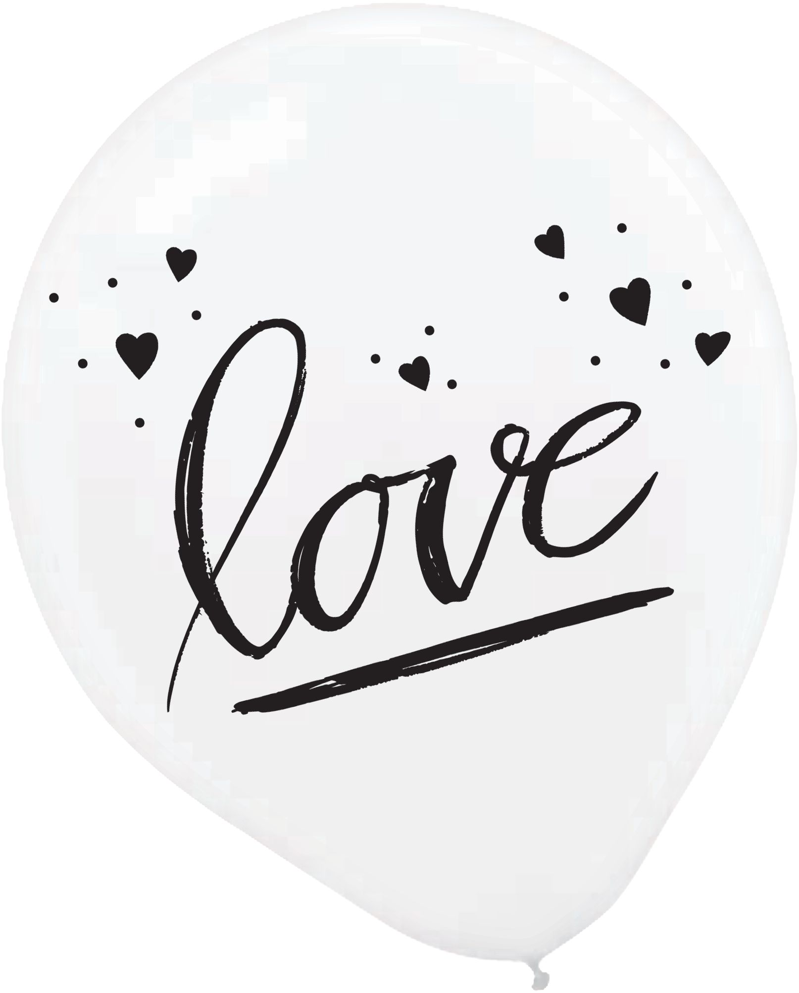 "Love" Round Latex Balloons, Silver/White/Orange, Hearts, 12-in, 15-pk, for Valentine's Day/Anniversary Front_Flat