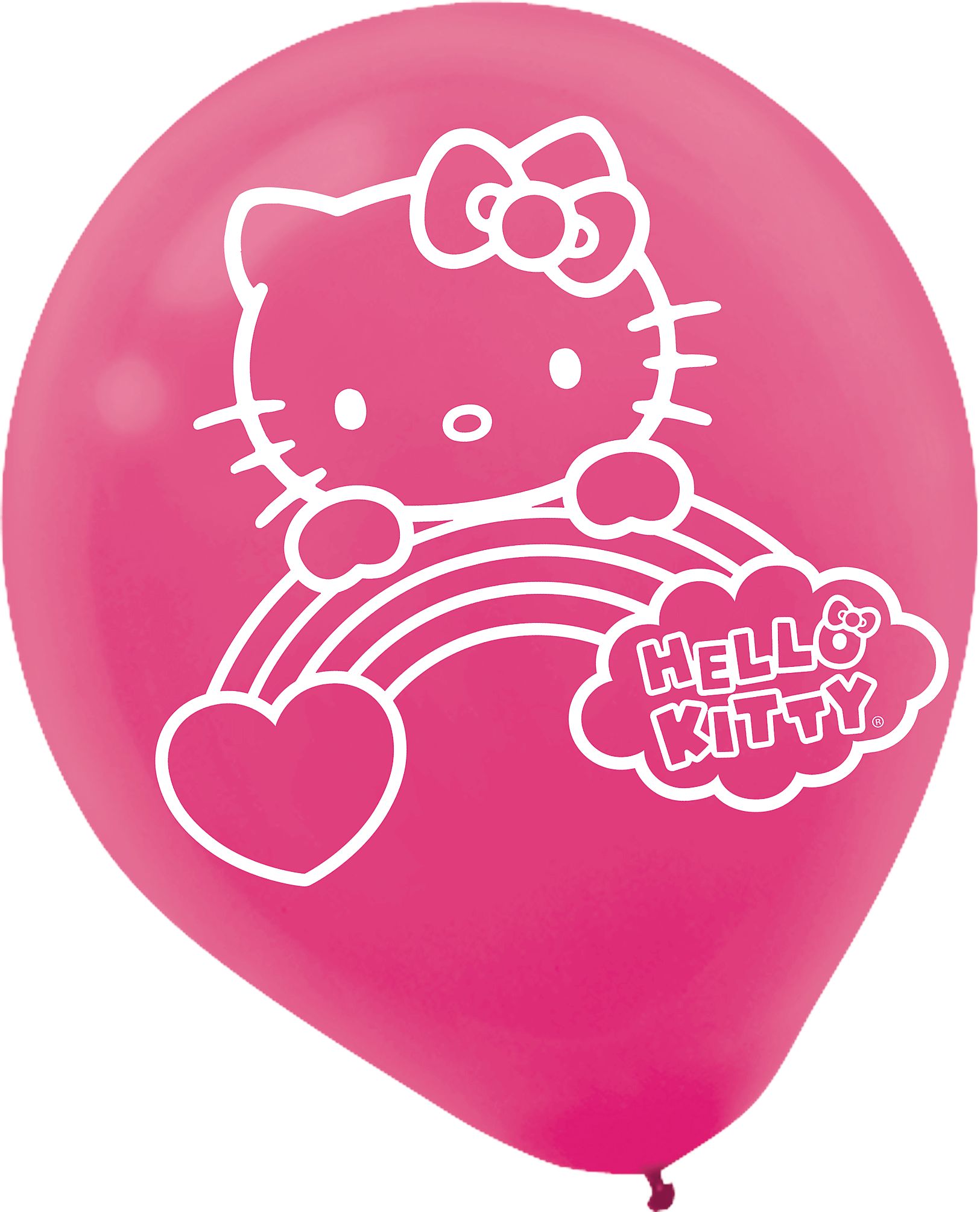 Rainbow "Hello Kitty" Printed Balloons, Purple, 6-pk Front_Flat