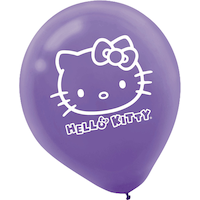 Rainbow "Hello Kitty" Printed Balloons, Purple, 6-pk Front_Flat