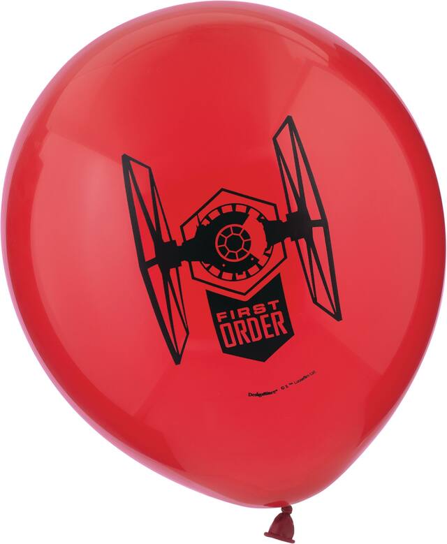 Ballons en latex pour fête d'anniversaire Star Wars&nbsp;7&nbsp;: Le Réveil de la Force, bleu/rouge, paq. 6 Front_Flat