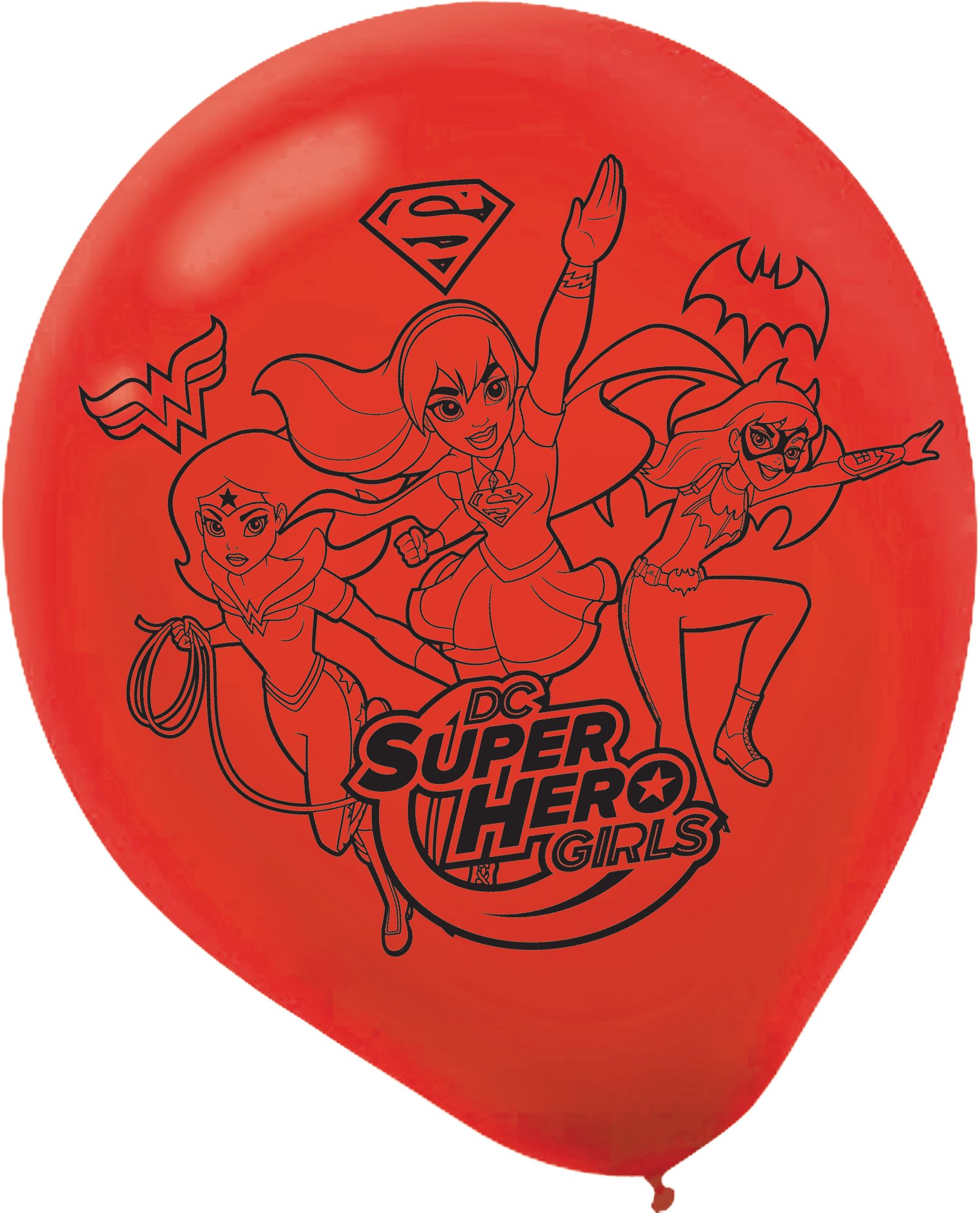 Ballons DC Super Hero Girls, paq. 6 Front_Flat