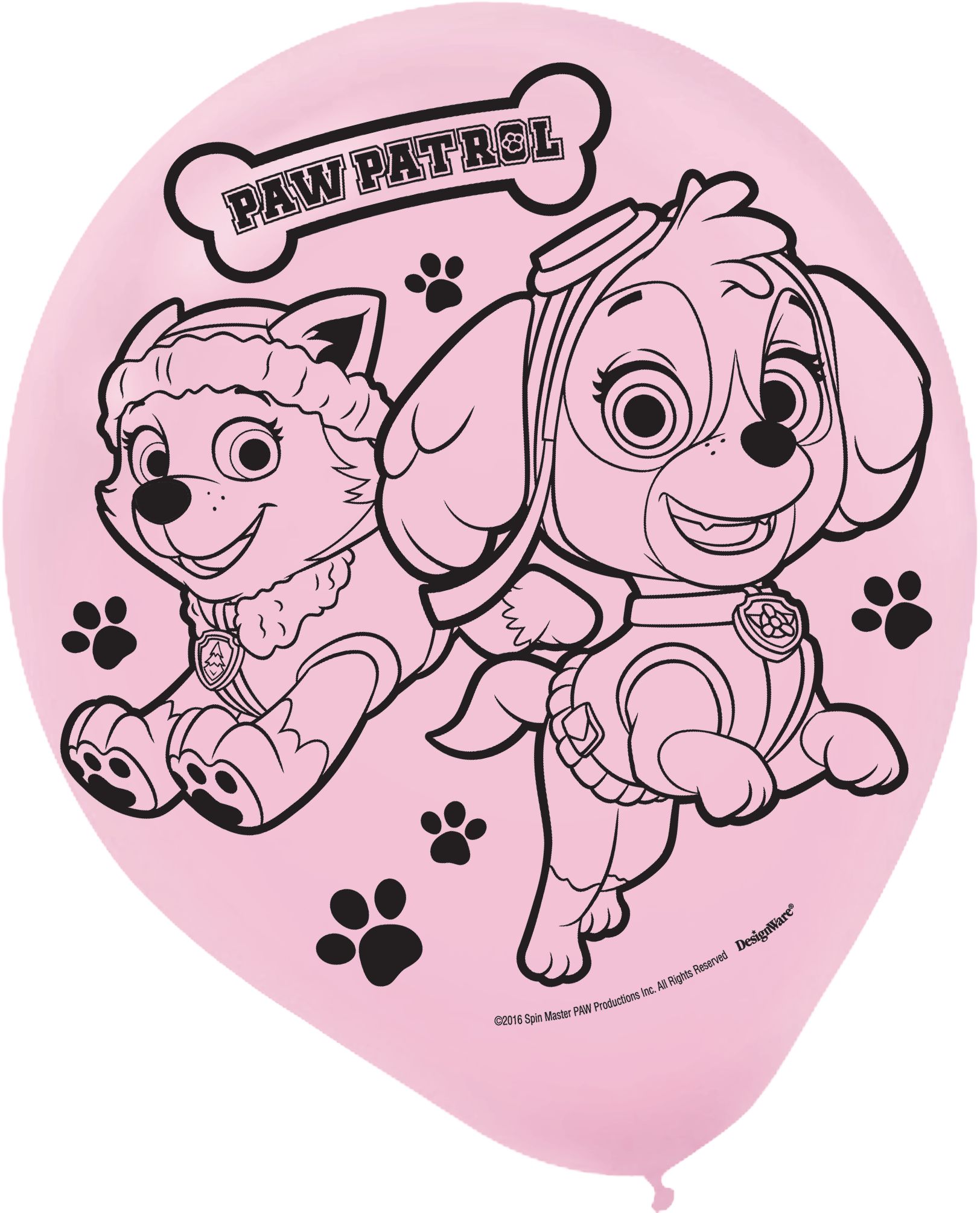 Pink PAW Patrol Balloons, 6-pk Front_Flat