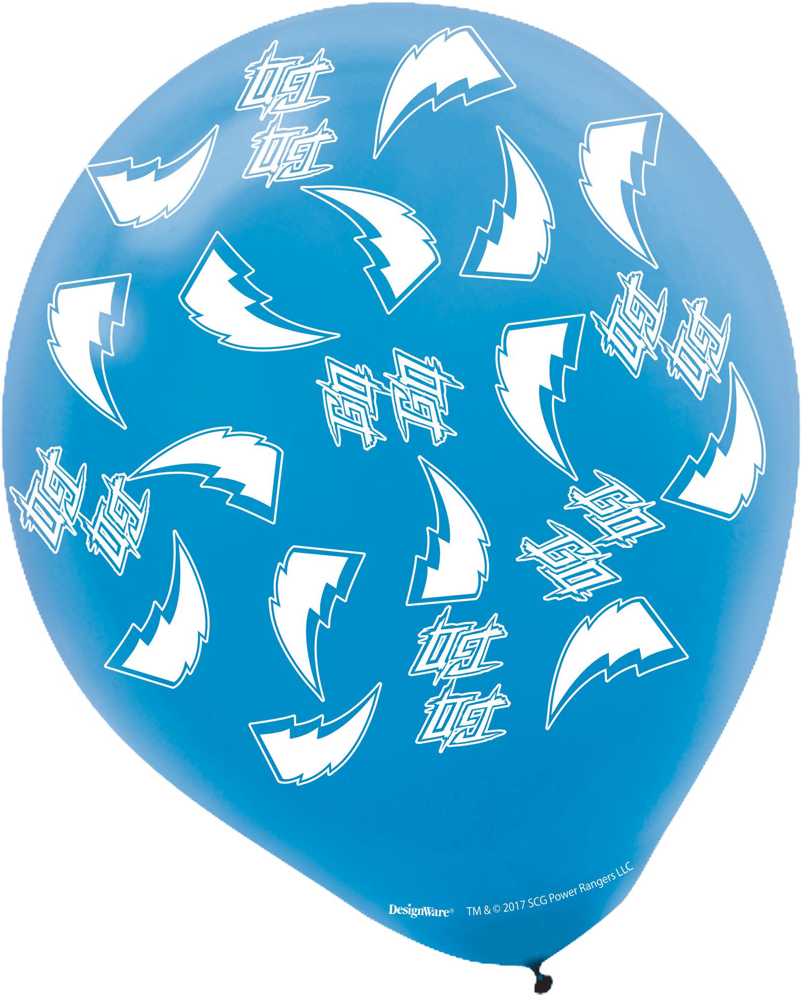 Power Rangers Ninja Steel Birthday Party Latex Balloons, Blue/Black/Red, 6-pk Front_Flat