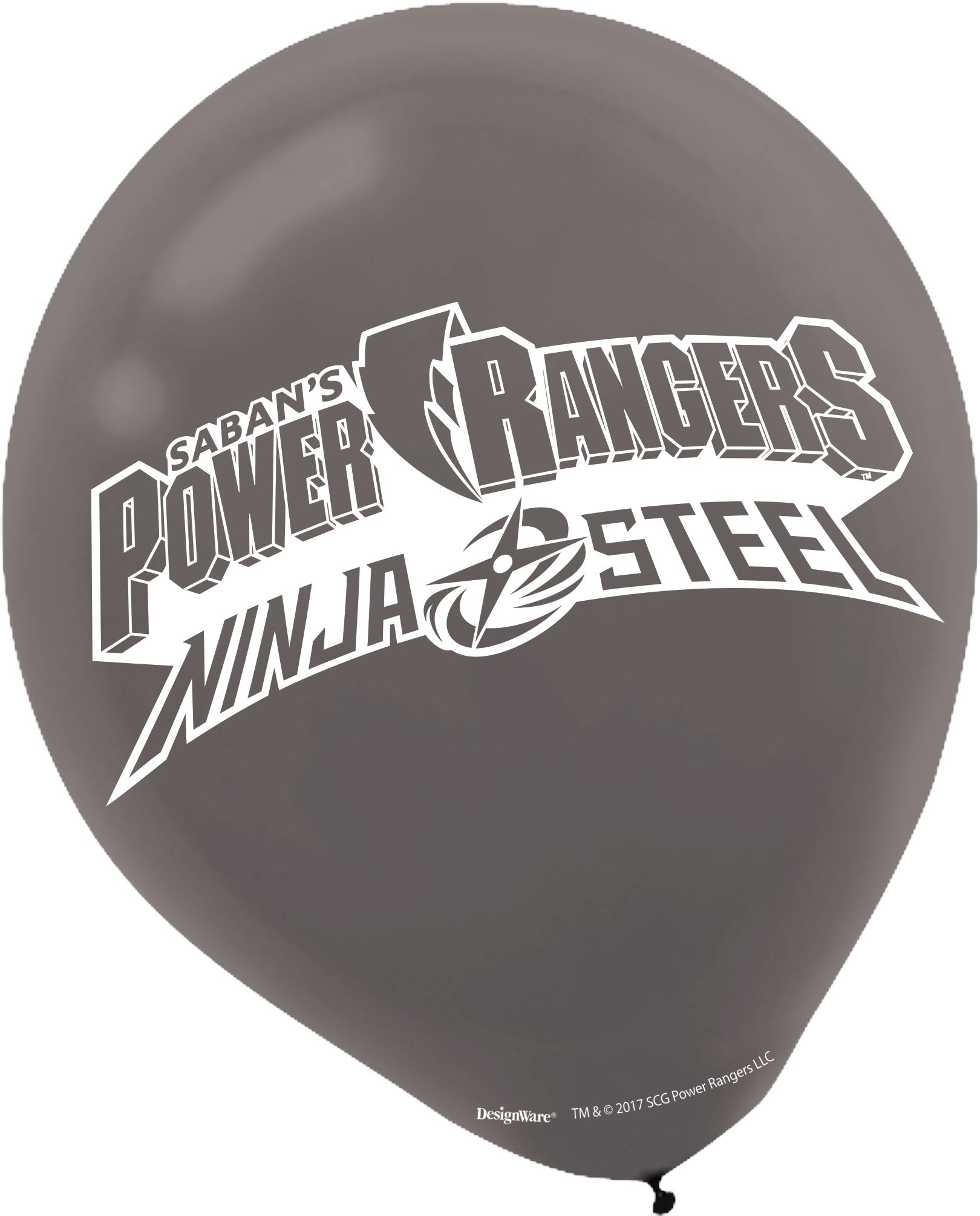 Power Rangers Ninja Steel Birthday Party Latex Balloons, Blue/Black/Red, 6-pk Front_Flat