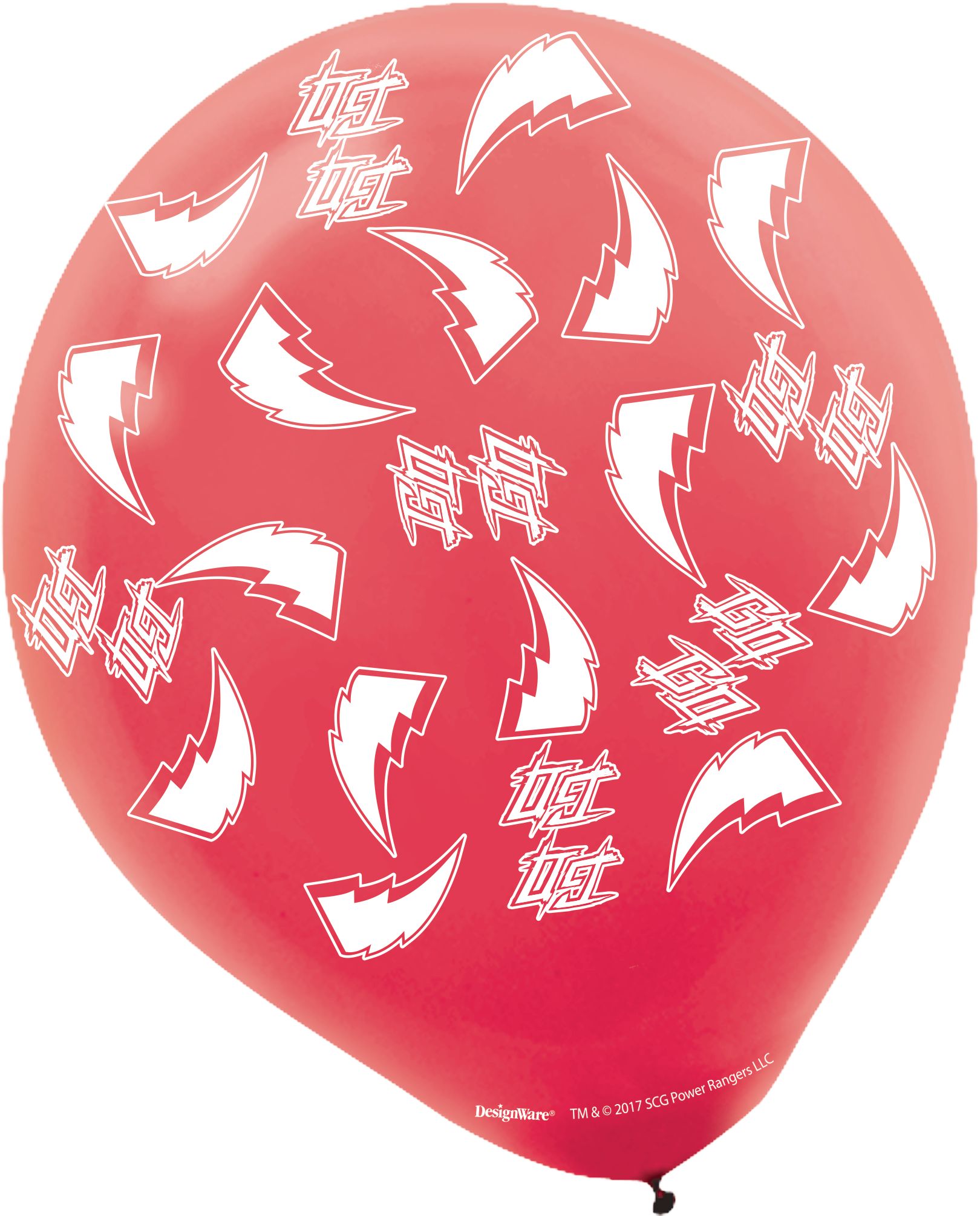 Power Rangers Ninja Steel Birthday Party Latex Balloons, Blue/Black/Red, 6-pk Front_Flat