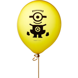 Ballons en latex ronds Détestable moi Minions, jaune/noir, 12 po, paq. 6, pour fête d'anniversaire Front_Flat