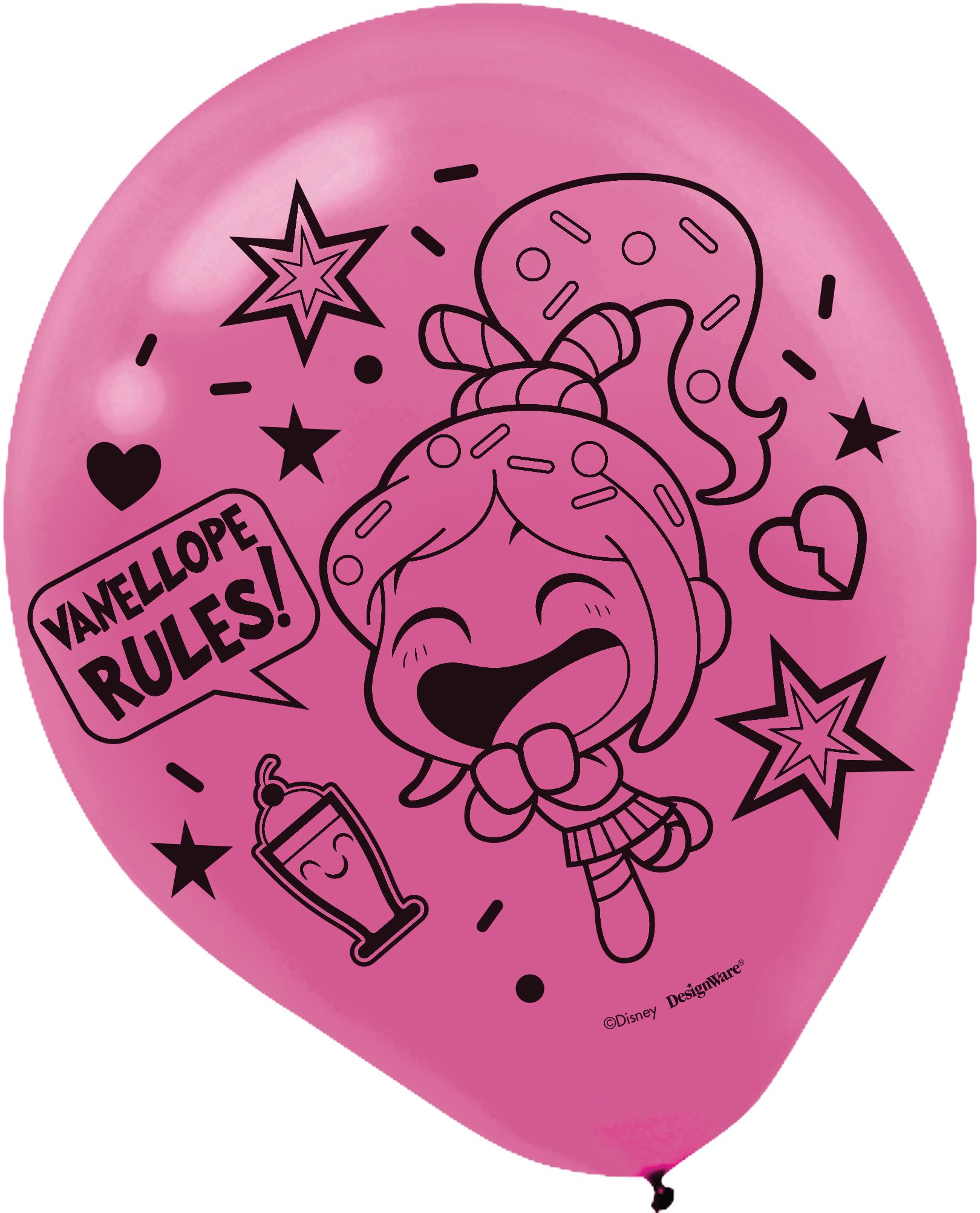 Disney Wreck-It Ralph Birthday Party Latex Balloons, Pink/Blue, 6-pk Front_Flat