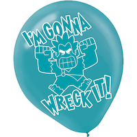 Disney Wreck-It Ralph Birthday Party Latex Balloons, Pink/Blue, 6-pk Front_Flat
