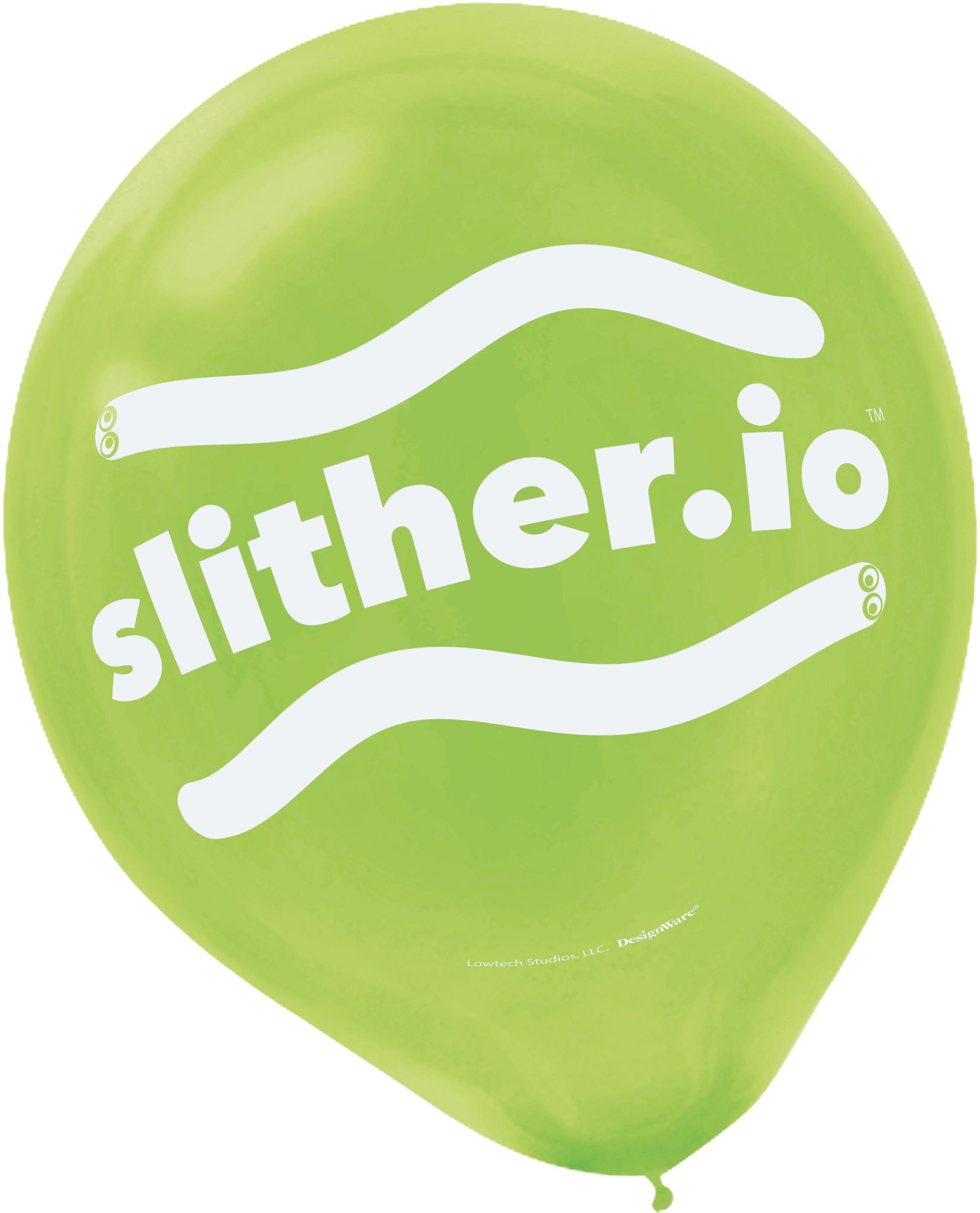Slither.io Latex Balloons, Green/Orange/Purple, 6-pk Front_Flat