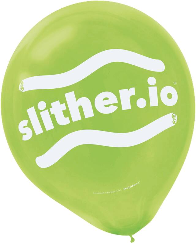 Ballons en latex Slither.io, vert/orange/violet, paq. 6 Front_Flat
