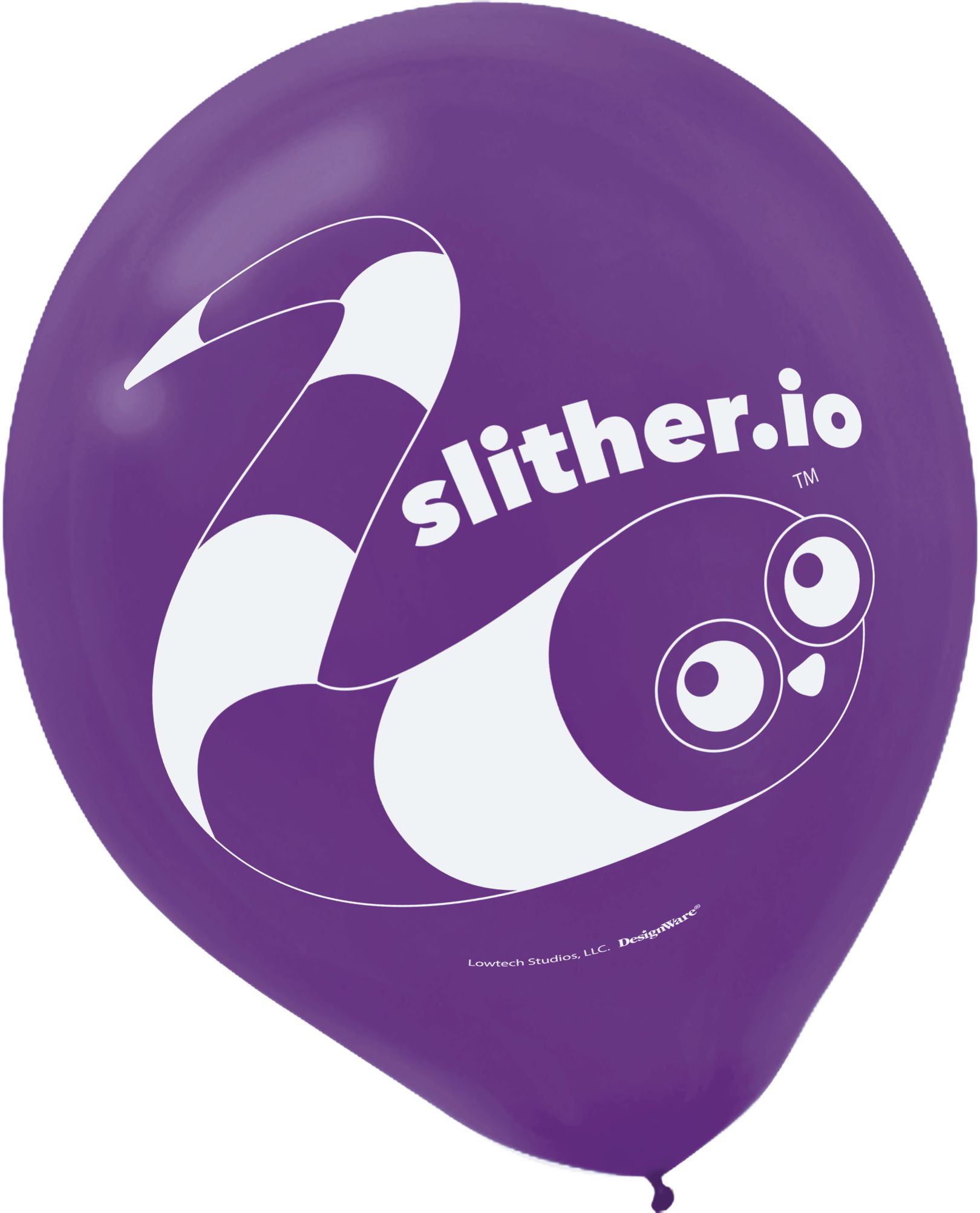 Slither.io Latex Balloons, Green/Orange/Purple, 6-pk Front_Flat