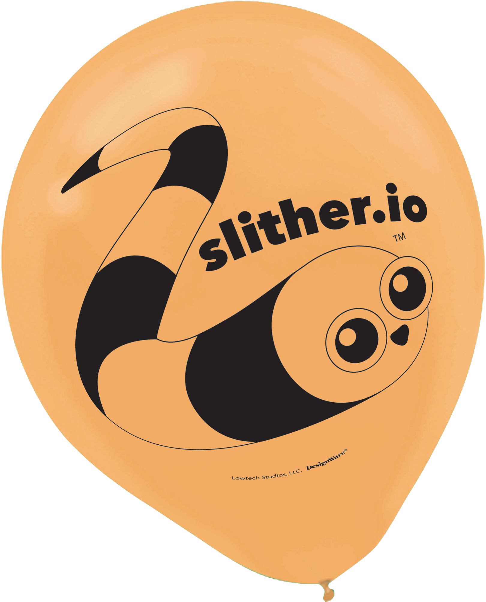 Slither.io Latex Balloons, Green/Orange/Purple, 6-pk Front_Flat
