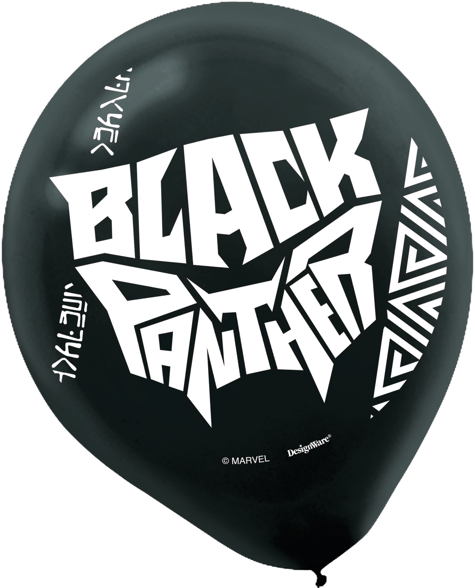 Black Panther Birthday Party Latex Balloons, Black/Blue/Red, 6-pk Front_Flat