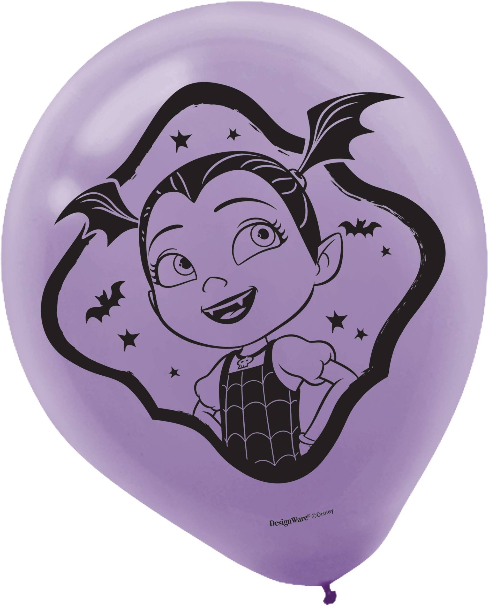 Disney Vampirina Birthday Party Latex Balloons, Pink/Purple, 6-pk Front_Flat