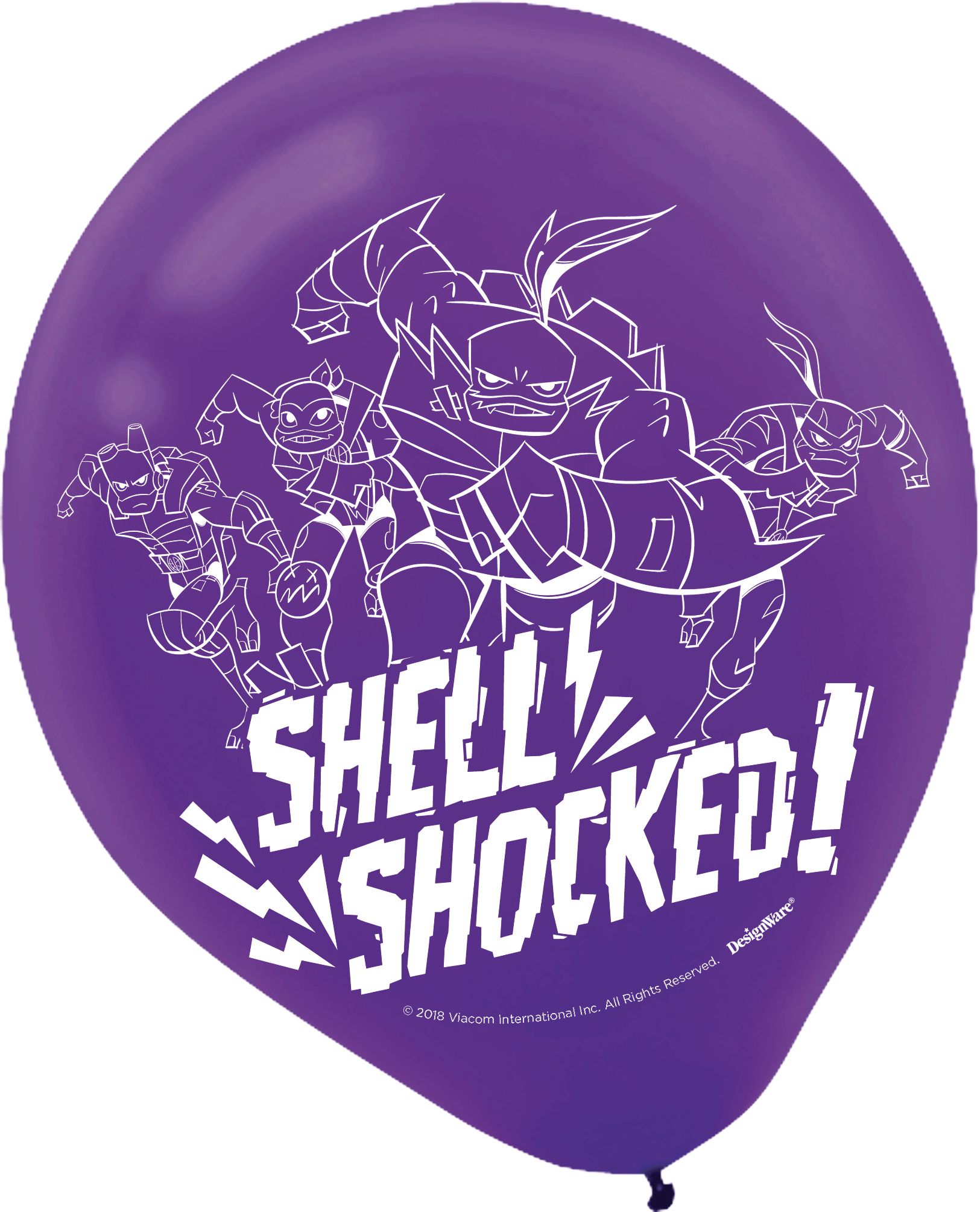 Rise of the Teenage Mutant Ninja Turtles Latex Balloons, Green/Purple, 6-pk Front_Flat