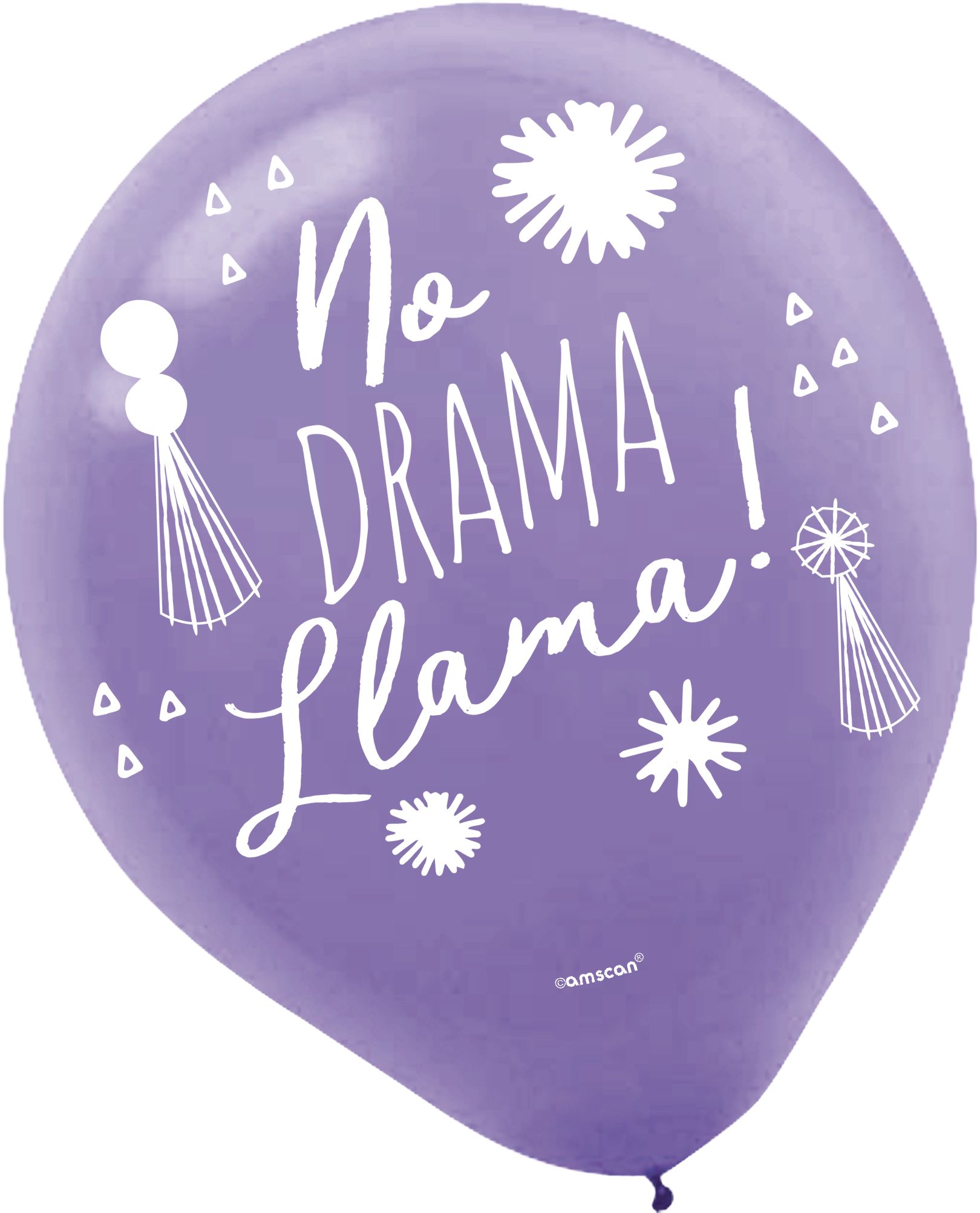 Llama Fun Latex Balloons, Blue/Pink/Purple, 6-pk Front_Flat