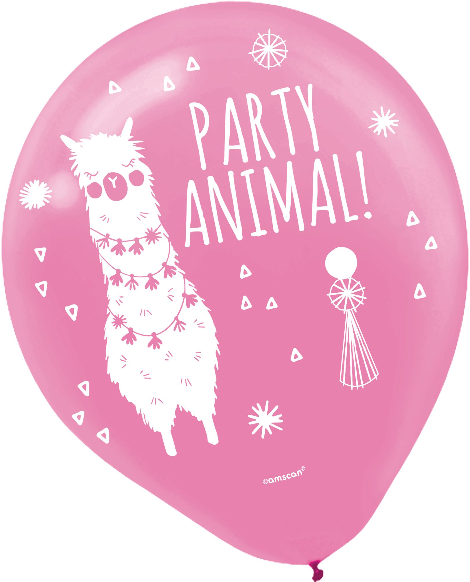 Llama Fun Latex Balloons, Blue/Pink/Purple, 6-pk Front_Flat