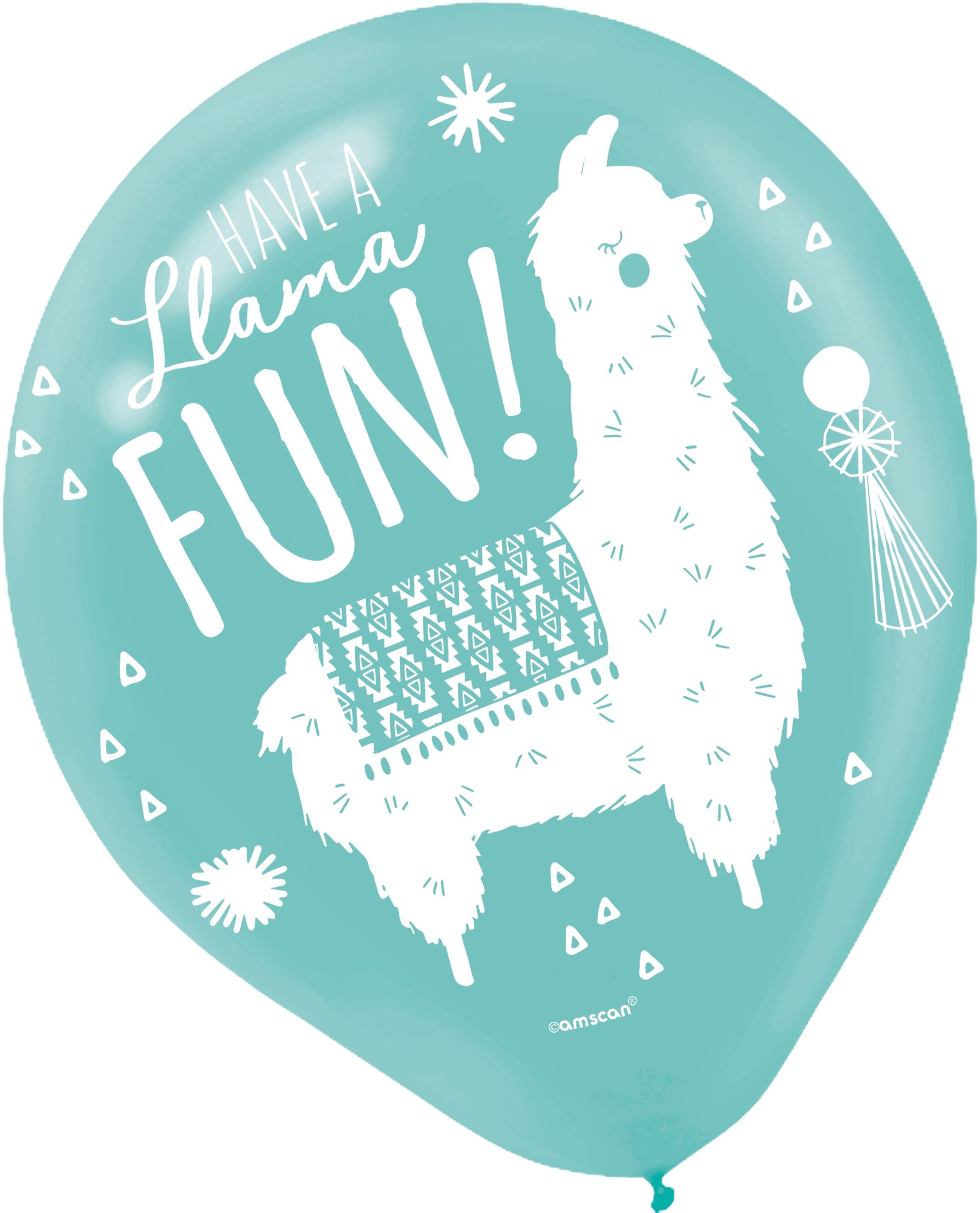 Llama Fun Latex Balloons, Blue/Pink/Purple, 6-pk Front_Flat