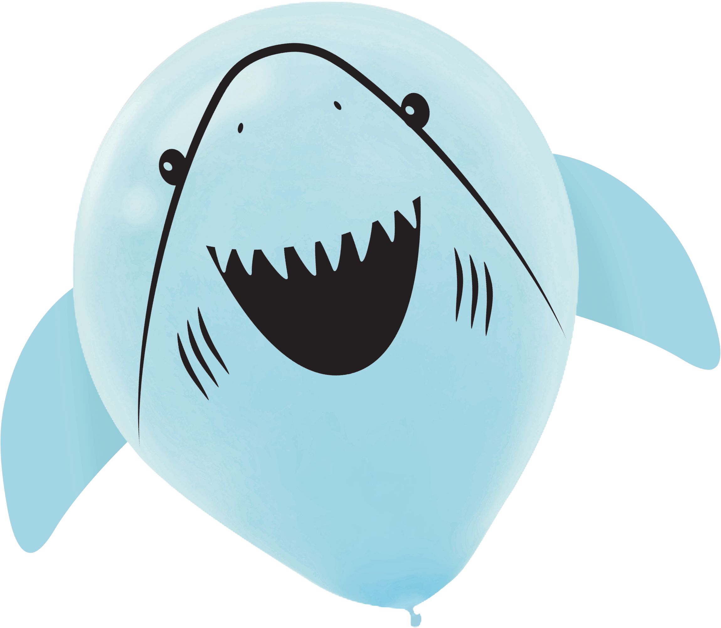 Pirate Shark Birthday Party Latex Balloons, 6-pk Front_Flat