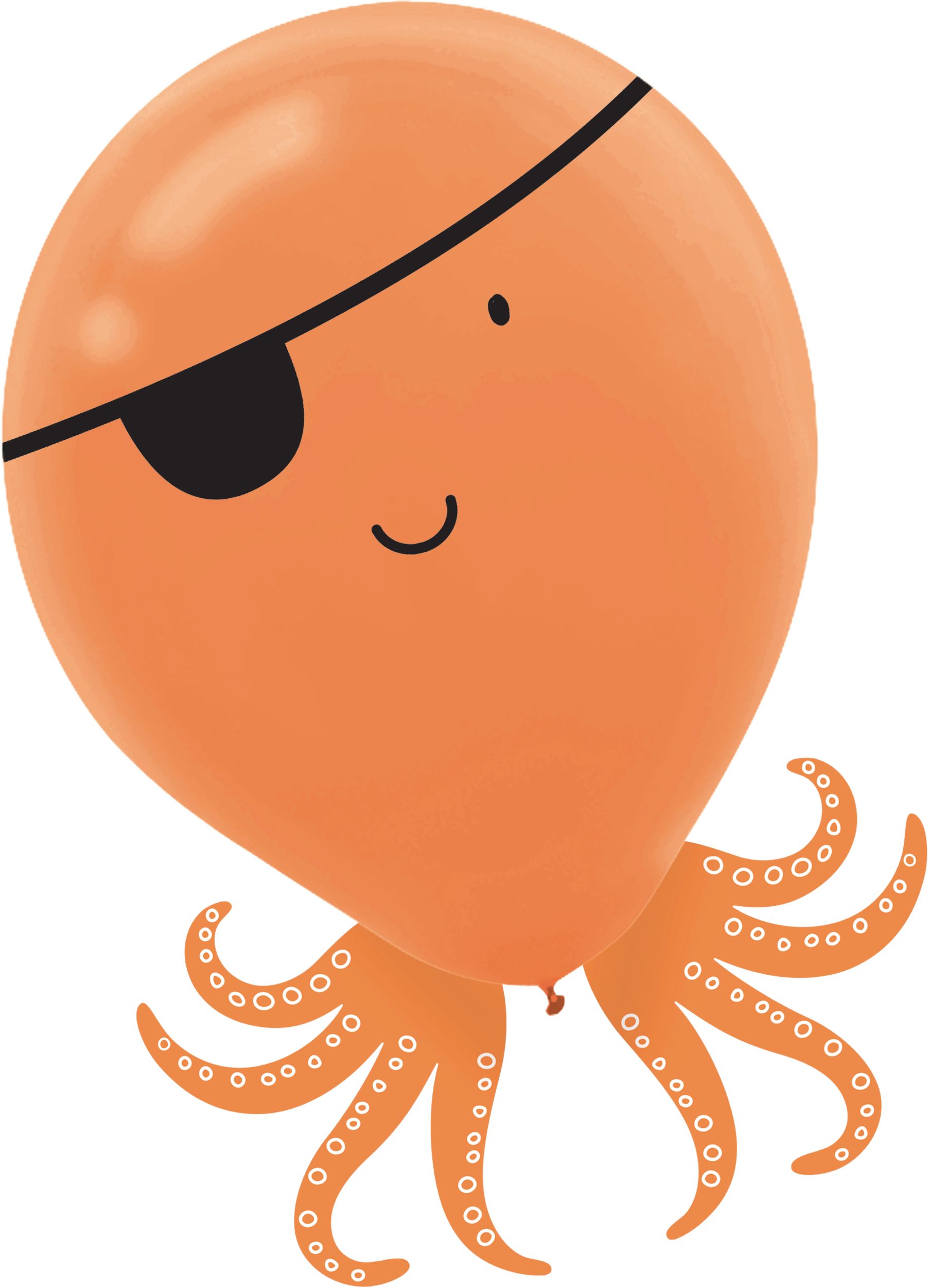 Pirate Shark Birthday Party Latex Balloons, 6-pk Front_Flat