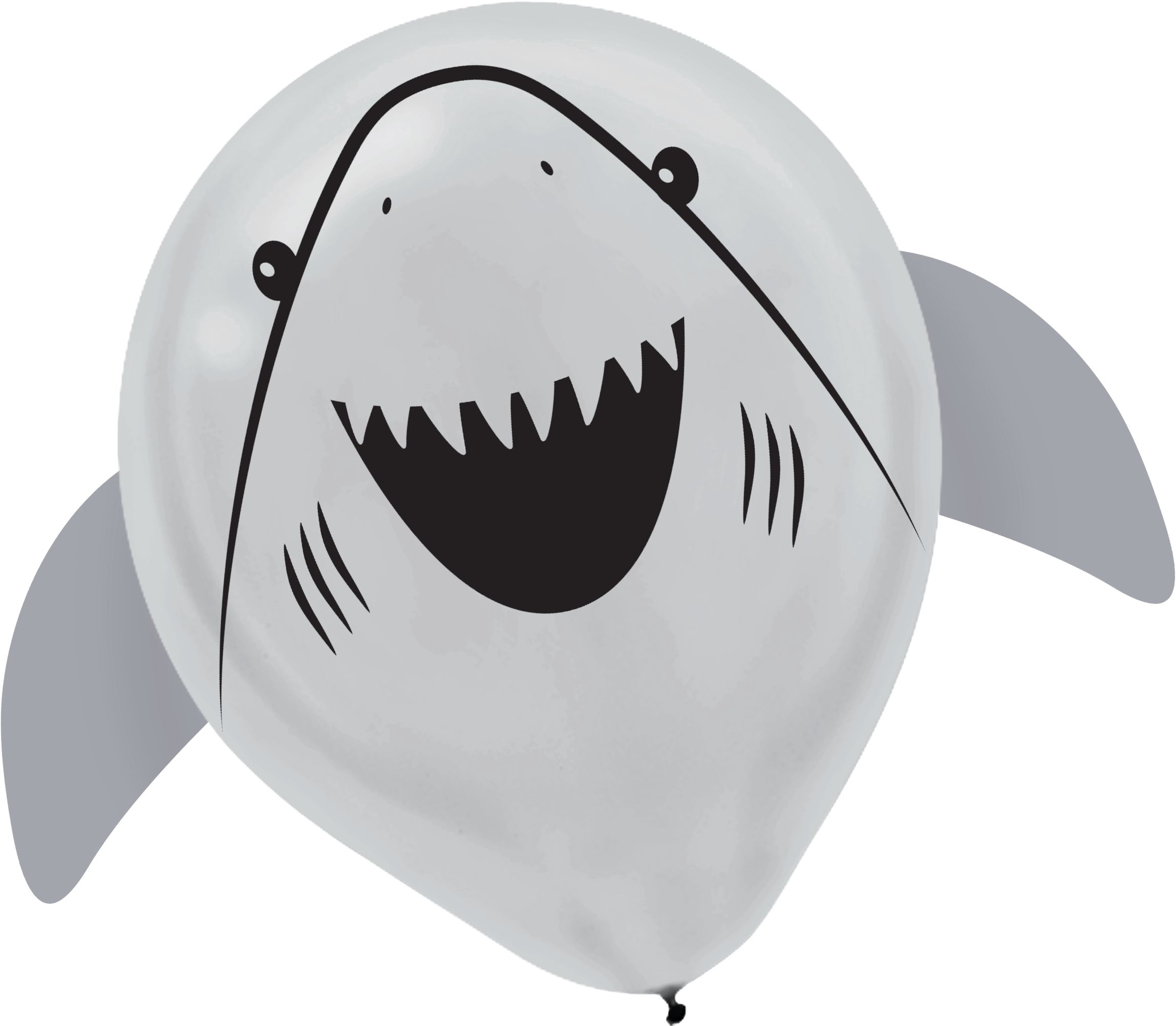 Pirate Shark Birthday Party Latex Balloons, 6-pk Front_Flat