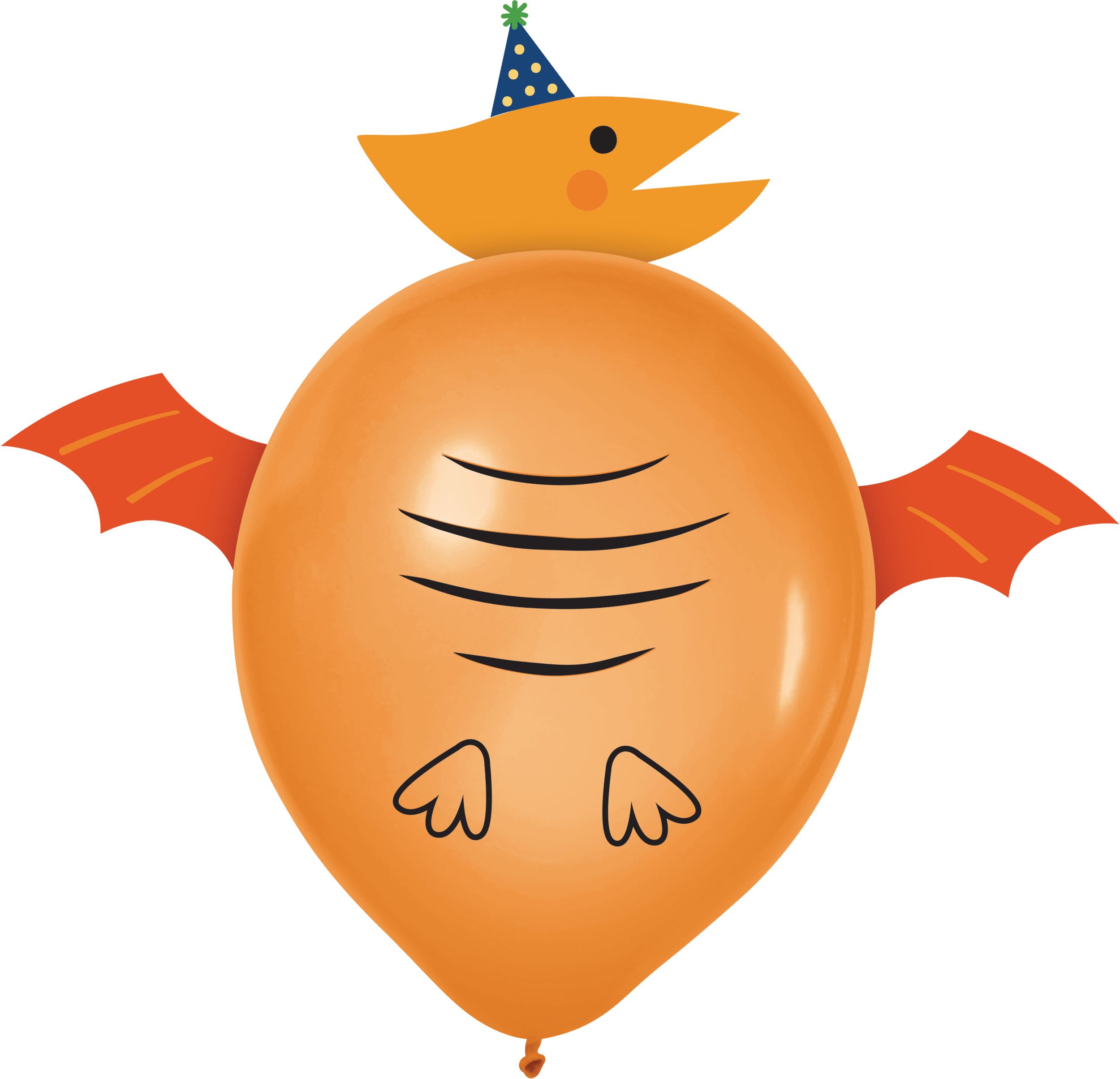 Dino-Mite Round Latex Balloon Decorating Kit, Blue/Orange/Green, 12-in, 6-pk, for Birthday Party Front_Flat