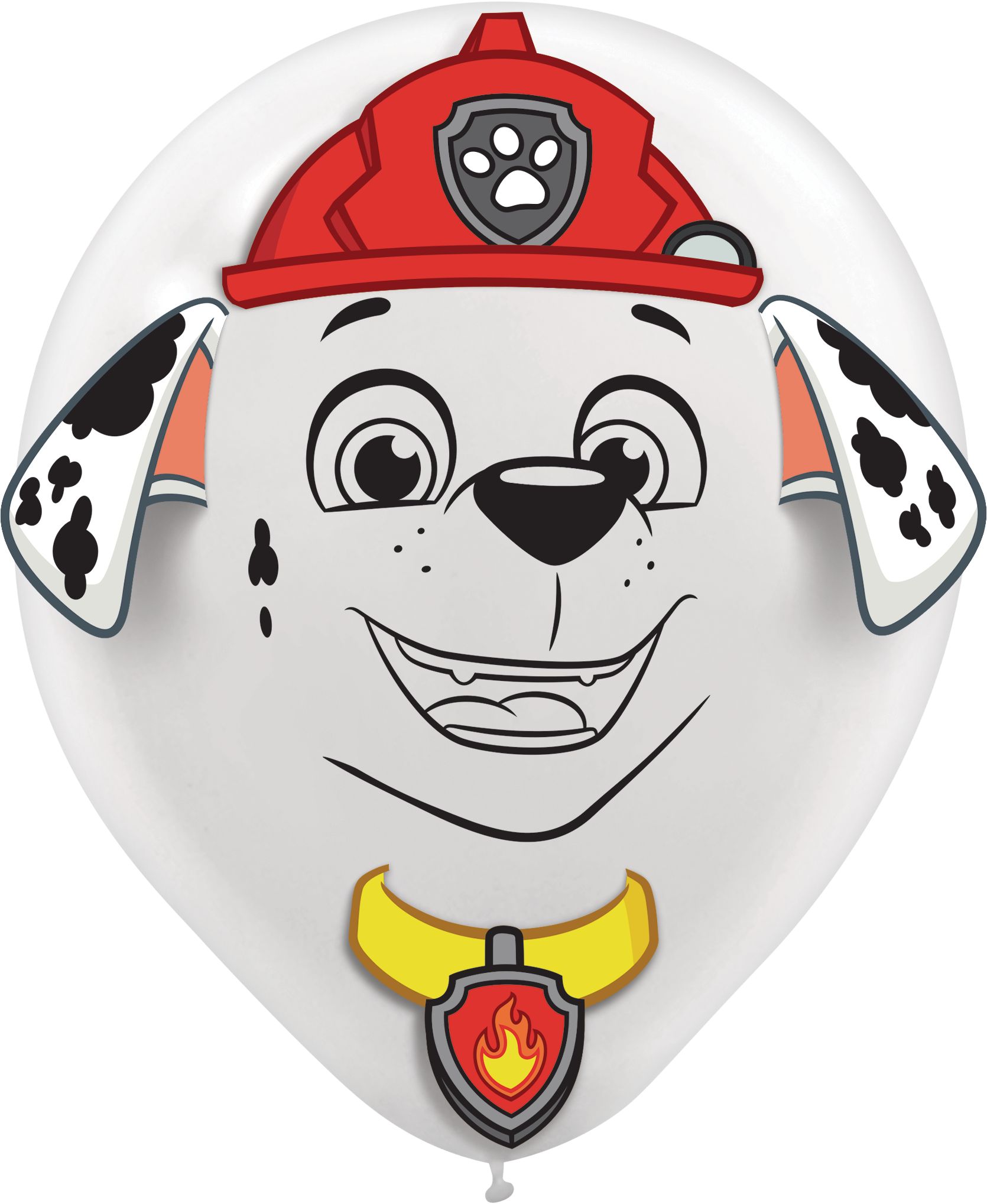 Nickelodeon PAW Patrol Marshall/Chase/Skye Round Latex Balloon Decorating Kit, White/Yellow/Orange, 12-in, 6-pk, for Birthday Party Front_Flat