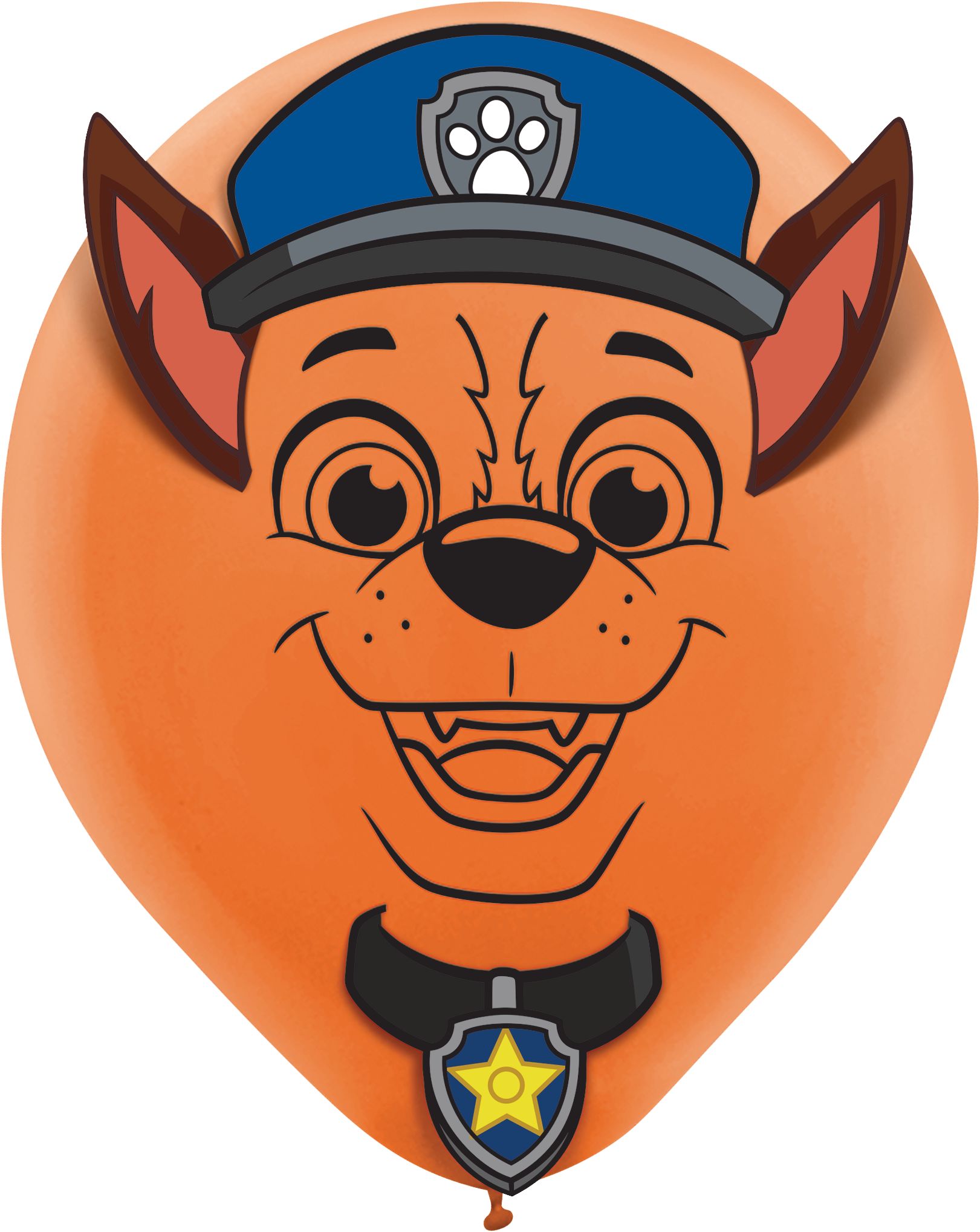 Nickelodeon PAW Patrol Marshall/Chase/Skye Round Latex Balloon Decorating Kit, White/Yellow/Orange, 12-in, 6-pk, for Birthday Party Front_Flat