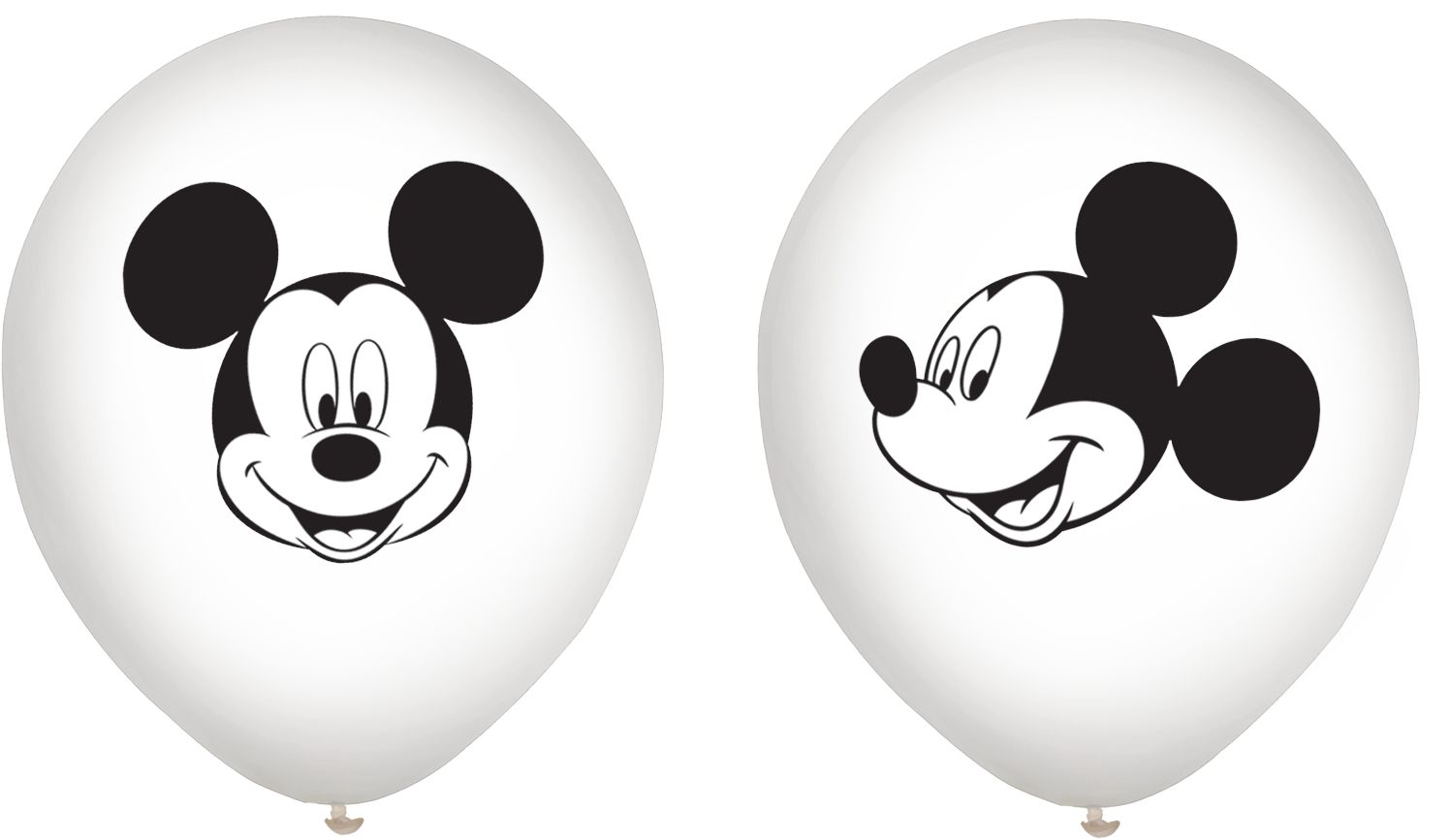 Ballons en latex ronds confettis transparents Disney Mickey Mouse, noir/jaune/rouge, 12 po, paq. 6, pour fête d'anniversaire Front_Flat